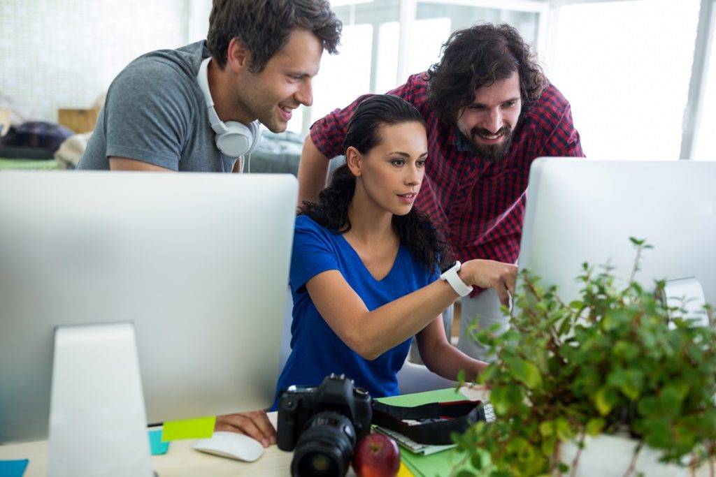 Graphic designer creating engaging and relevant content